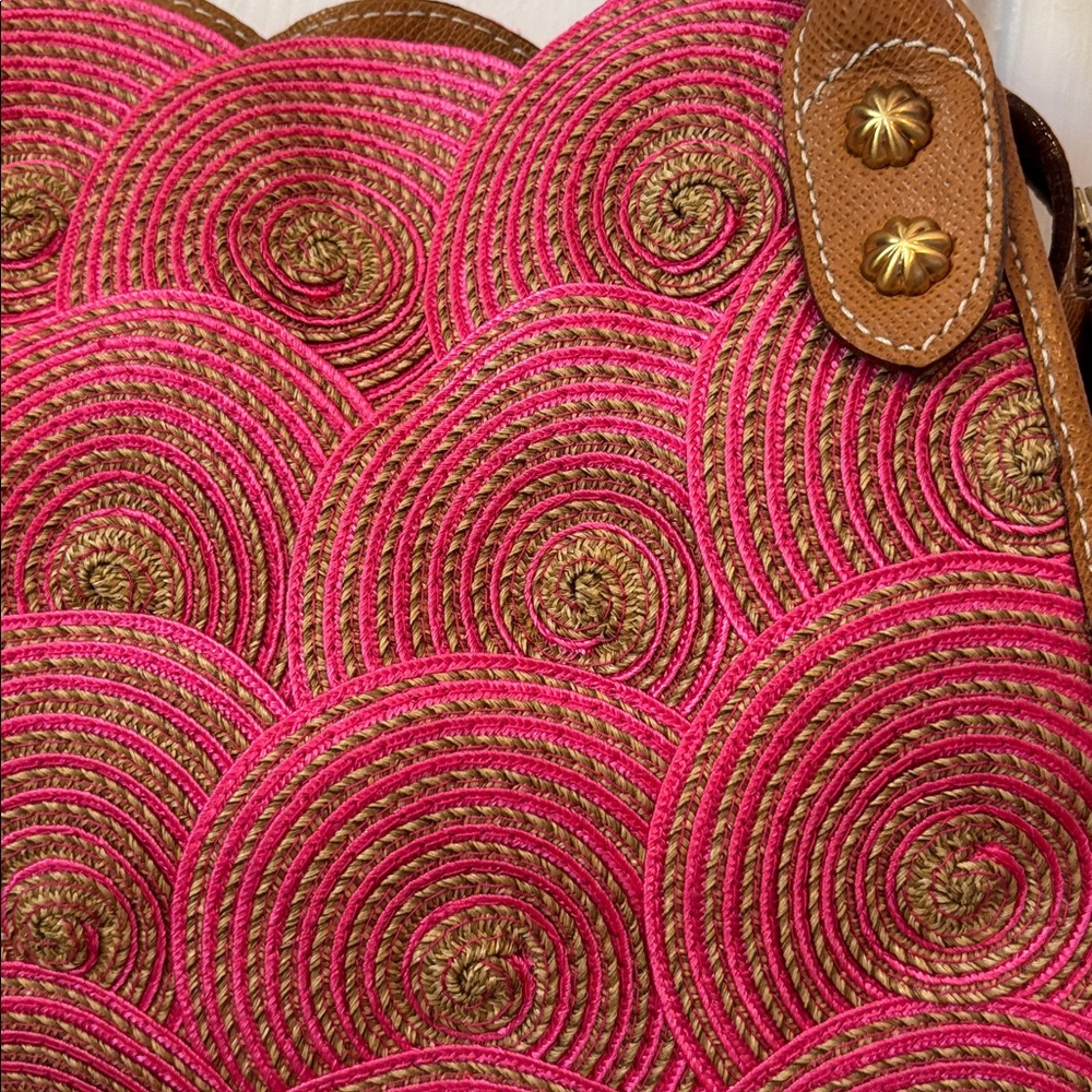 ERIC JAVITS limited edition Lil Circles Tan Pink leather bag - Picture 5 of 13
